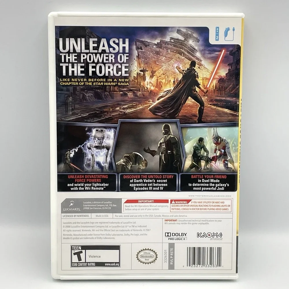Star Wars: The‎ Force Unleashed (Nintendo Wii, 2008) Complete CIB Tested
